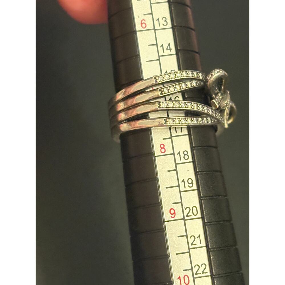 Pandora Bow Ring Sterling Silver 925 ALE Size 7.5 EU 56 - Picture 7 of 7